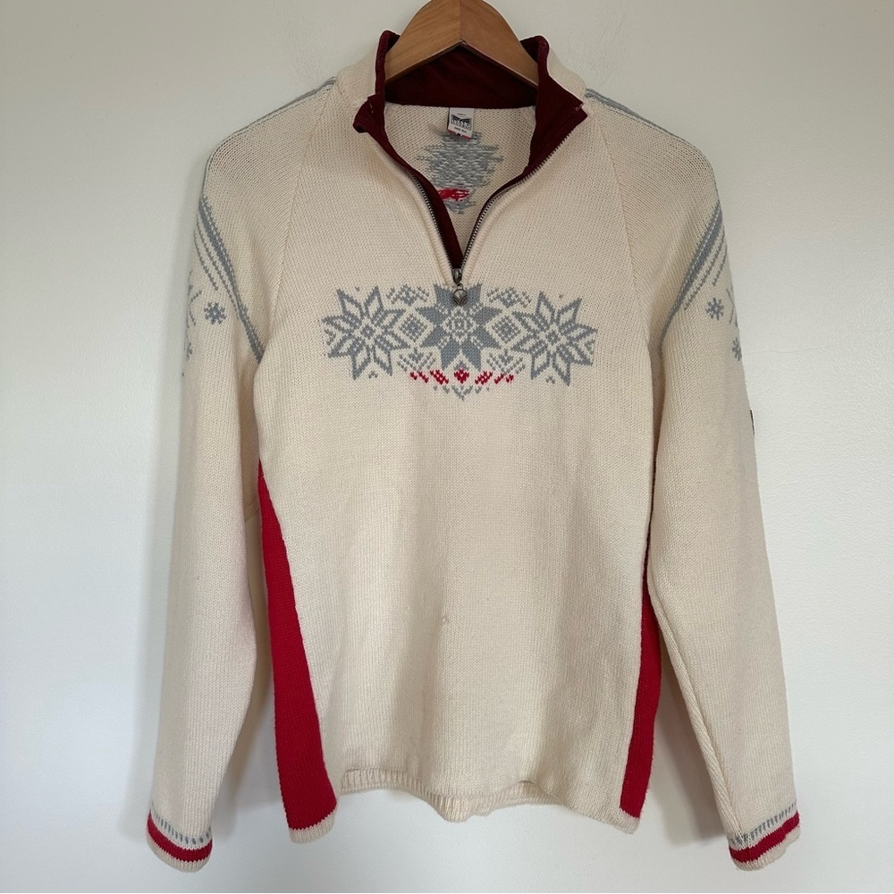 Dale of Norway Cream and Red Sweater